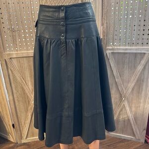 S & U Fashions Vintage Leather midi Skirt Sz 12 Ren Fair Cosplay Costume